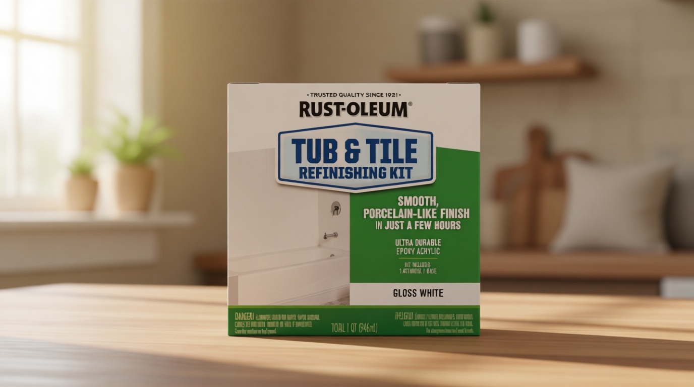 Rust-Oleum 384165 Tub And Tile Refinishing 2-Part Kit, 32 oz, Gloss White