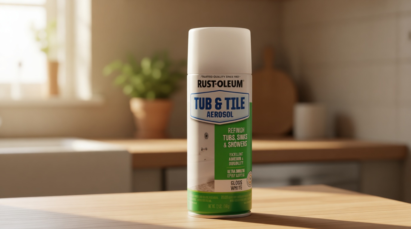 Rust-Oleum 280882 Tub & Tile Spray Paint, 12 oz, Gloss White