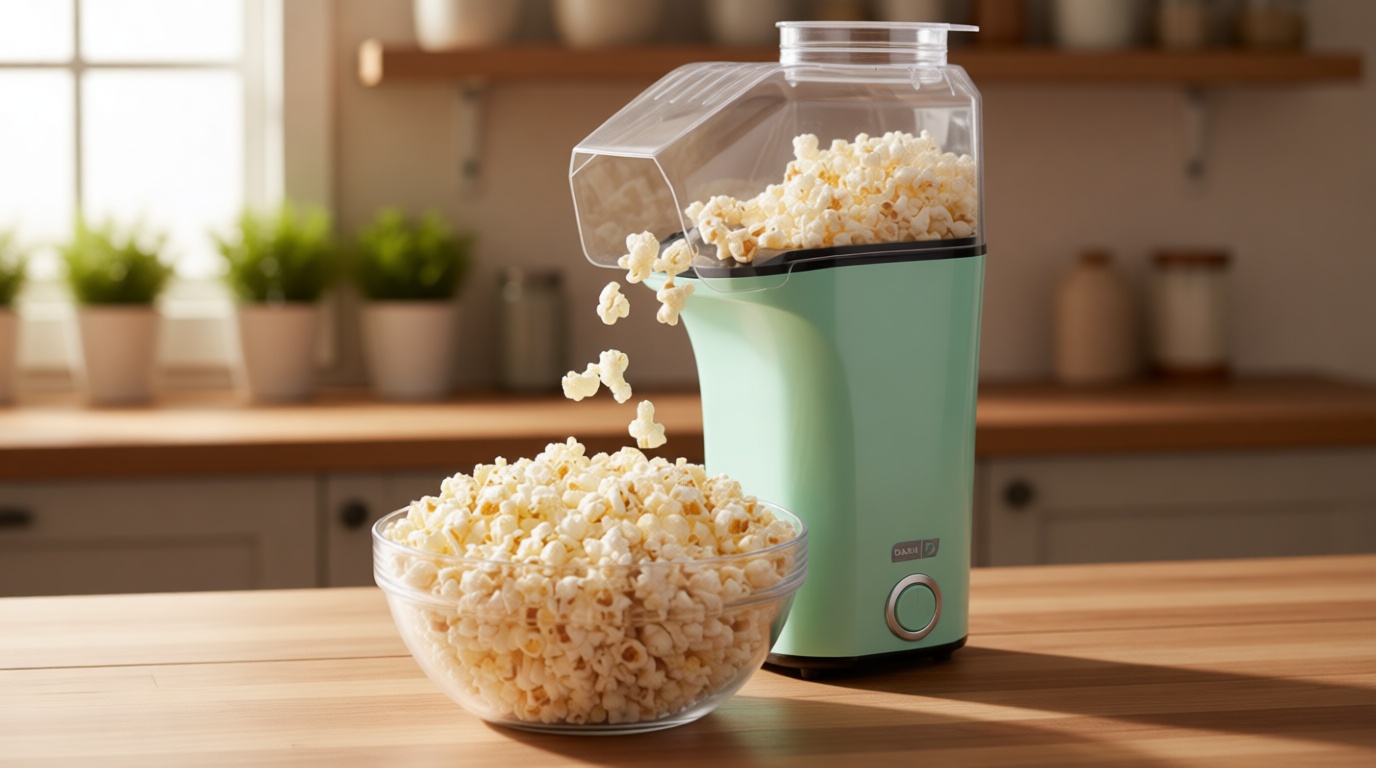 DASH Fresh Pop Popcorn Maker - Oil-Free, Air Popcorn Popper - With Measuring Cup & Recipe Guide - Perfect for Movie Nights - 16 Cups, Aqua
