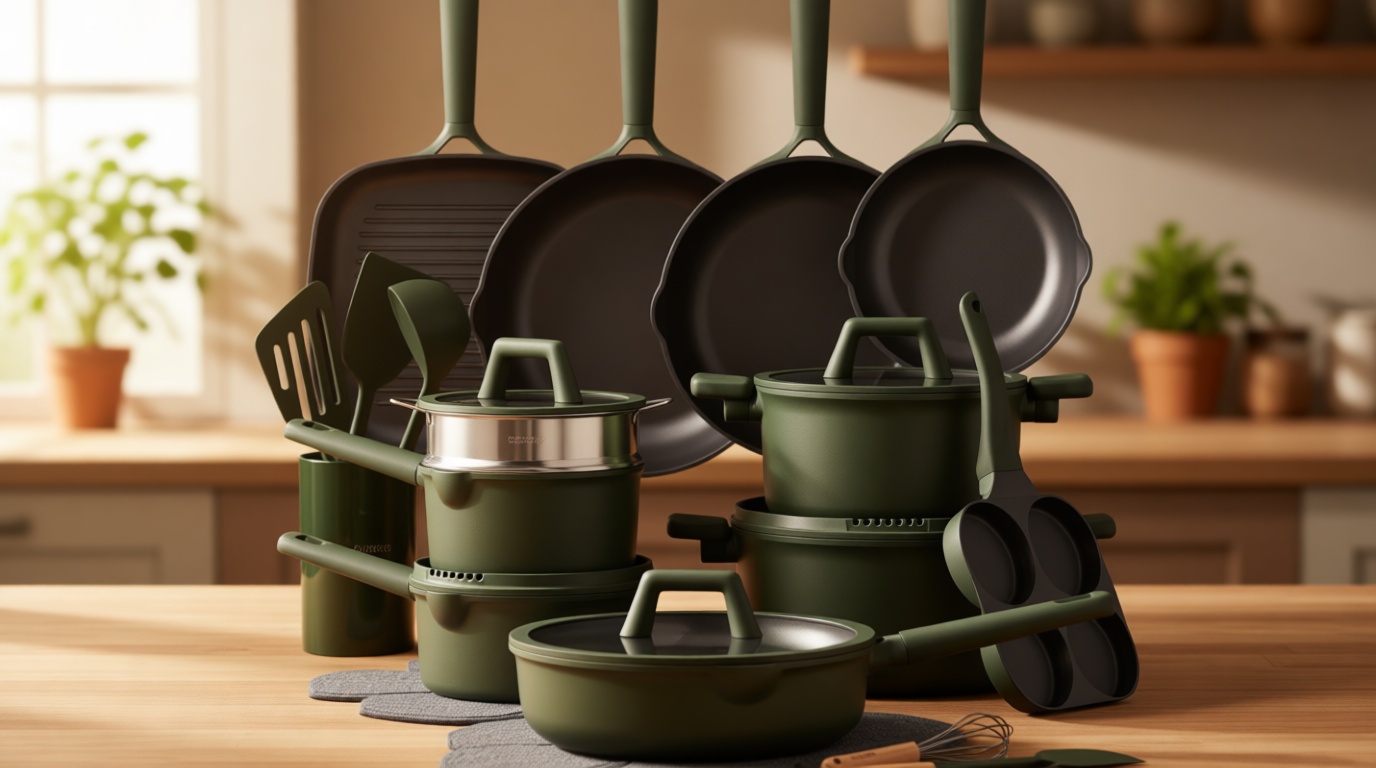 CAROTE 31PCS Pots and Pans Set, Nonstick Cookware Set Kitchen Non Stick Induction Titanium Cookware Non-toxic Granite Cooking set, PFOA Free