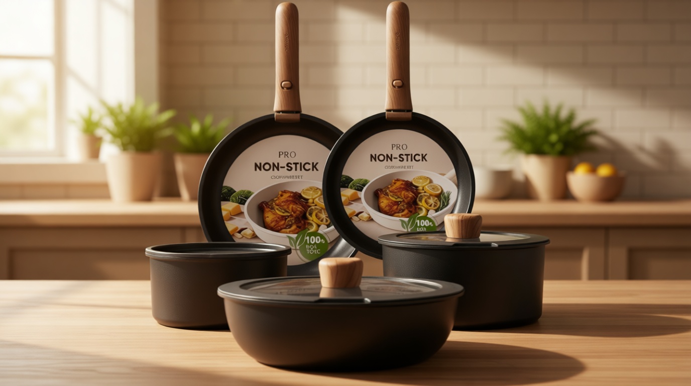 CAROTE 19pcs Pots and Pans Non Stick, Cookware Sets Detachable Handle, Induction Kitchen Pots and Pans,NonStick Cooking Set, Oven/Dishwasher/Fridge Safe, Space Saving