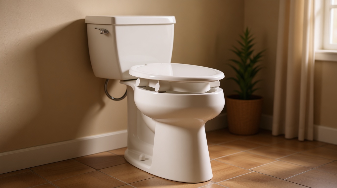 Bemis Assurance 3" Raised Toilet Seat for Seniors, Therapist Preferred for Safety, Secure Hinges, Clean Shield Guard, Elongated, White