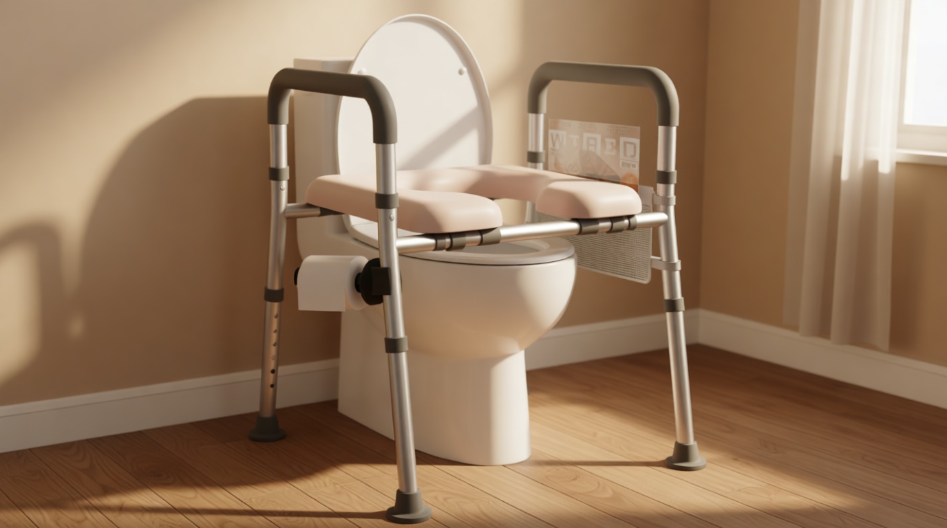 HOMLAND Raised Toilet Seat with Handles, Toilet Seat Riser for Seniors with Adjustable Height & Width, FSA HSA Eligible 400lb Handicap Elevated Toilet Seat for Elderly, Pregnant, Fit Any Toilet