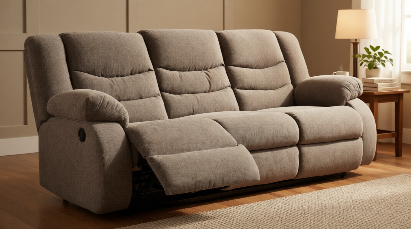 Signature Design by Ashley Tulen Modern Manual Pull Tab Reclining Sofa, Dark Gray