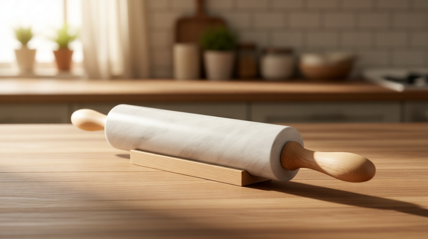 Koville Marble Rolling Pin, Non-Stick African Stone Polished Dough Roller, Pasta, Dumpling, Ravioli, Fondant, Pie Crust, Kitchen Baking Pastry Tools(Namib Fantasy)