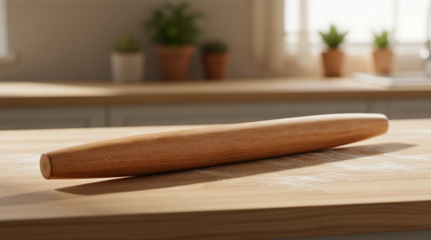 Amazon Basics Wooden French Rolling Pin, 17 in., Acacia Wood, Nonstick, Hand Wash Only The Forest Stewardship Council