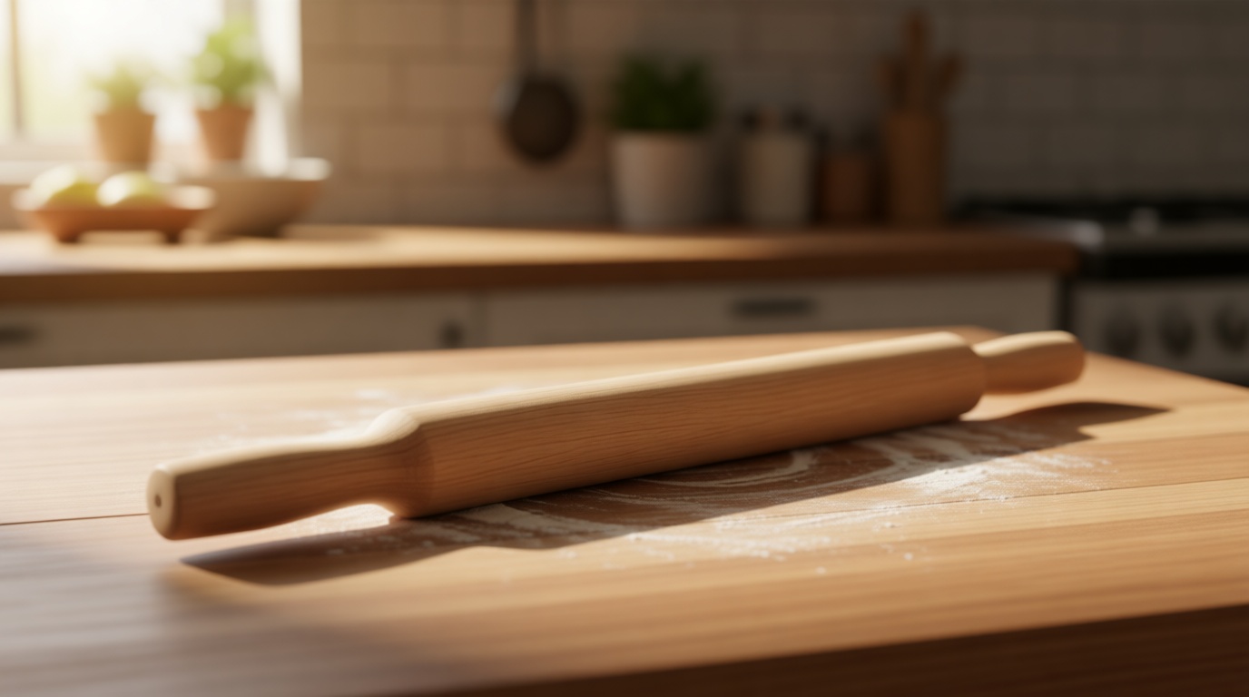 French Rolling Pin (17 Inches) –WoodenRoll Pin for Fondant, Pie Crust, Cookie, Pastry, Dough –Tapered Design & Smooth Construction - Essential Kitchen Utensil