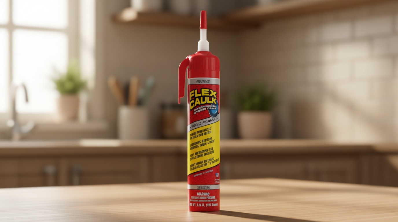 Flex Caulk, Waterproof & Weatherproof Hybrid Polymer Sealant, Strong, Paintable, Indoor, Outdoor, Bath, Shower, Sink, Window, Baseboards, Door, RV, Roof, Wood, Auto & Marine, Clear, 6.6 oz, 1-Pack