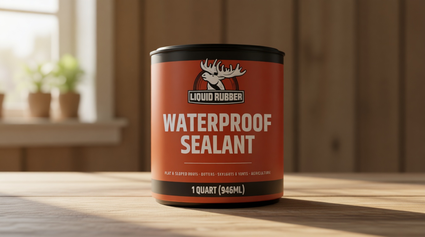 Liquid Rubber Waterproof Sealant – DIY Leak Repair Coating for Flat, Metal & Low Slope Roofs, Foundations, Gutters & More – Flexible Protective Membrane - Black - 1 Quart