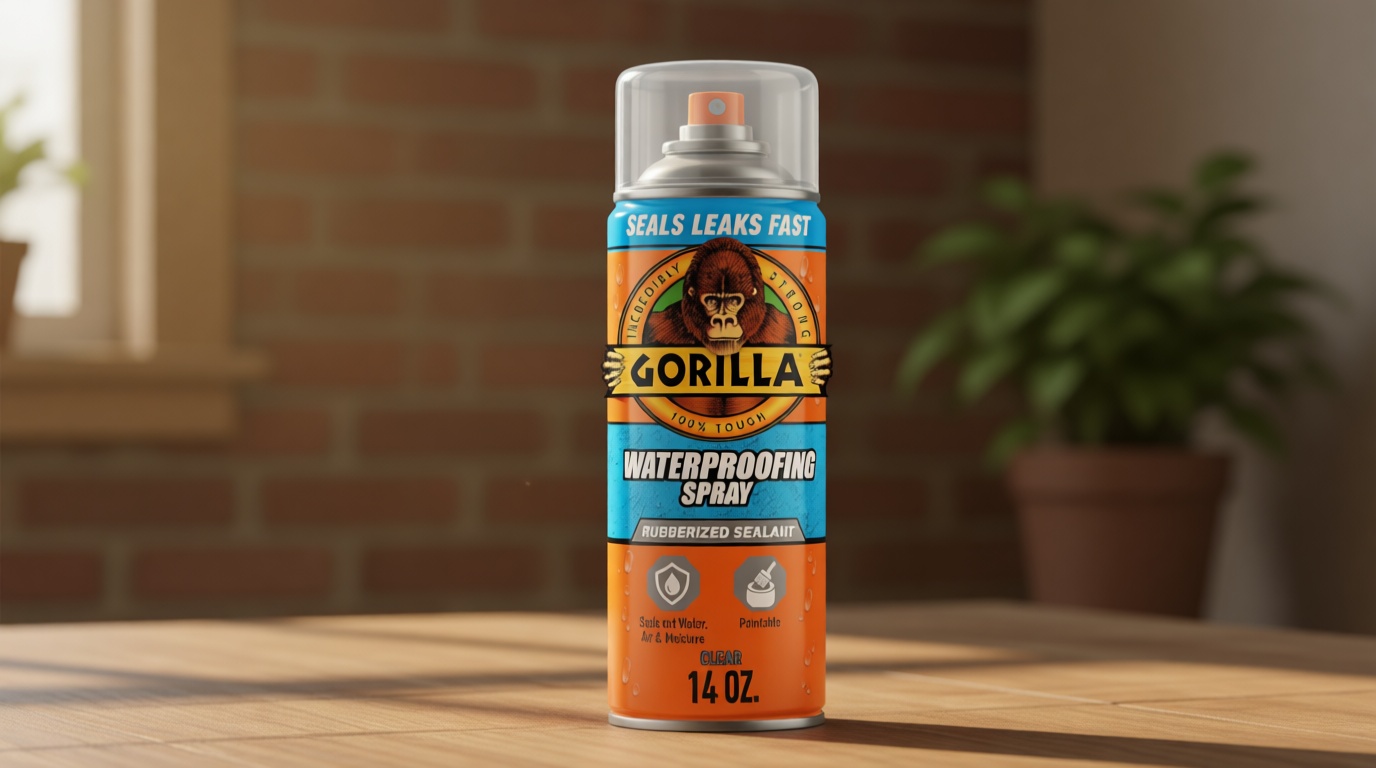 Gorilla Waterproof Patch & Seal Rubberized Sealant Spray, Crystal Clear, 14 Ounce (Pack of 1) - Seals Out Water, Air, and Moisture