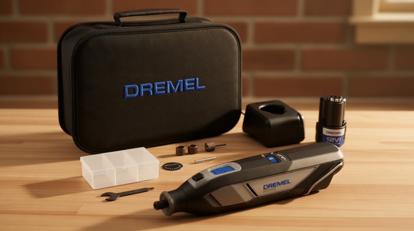 Dremel 8240-5 12V Cordless Rotary Tool Kit with Variable Speed and Comfort Grip - Includes 2AH Battery Pack, Charger, 5 Accessories, Wrench, and Tool Fabric Carry Bag