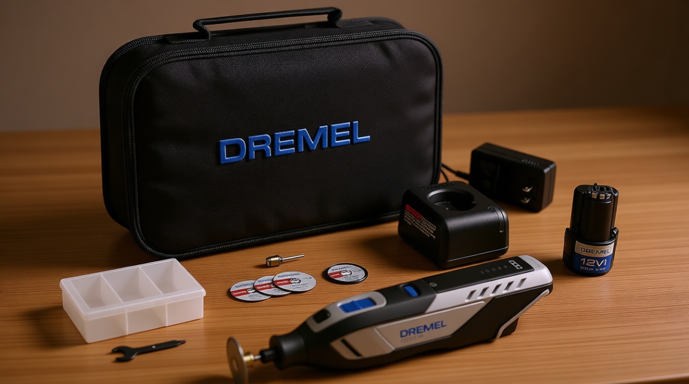 Dremel 8250-5 12V Lithium-Ion Variable Speed Cordless Rotary Tool with Brushless Motor - 5 Rotary Tool Accessories, 3Ah Battery, Charger, and Tool Bag