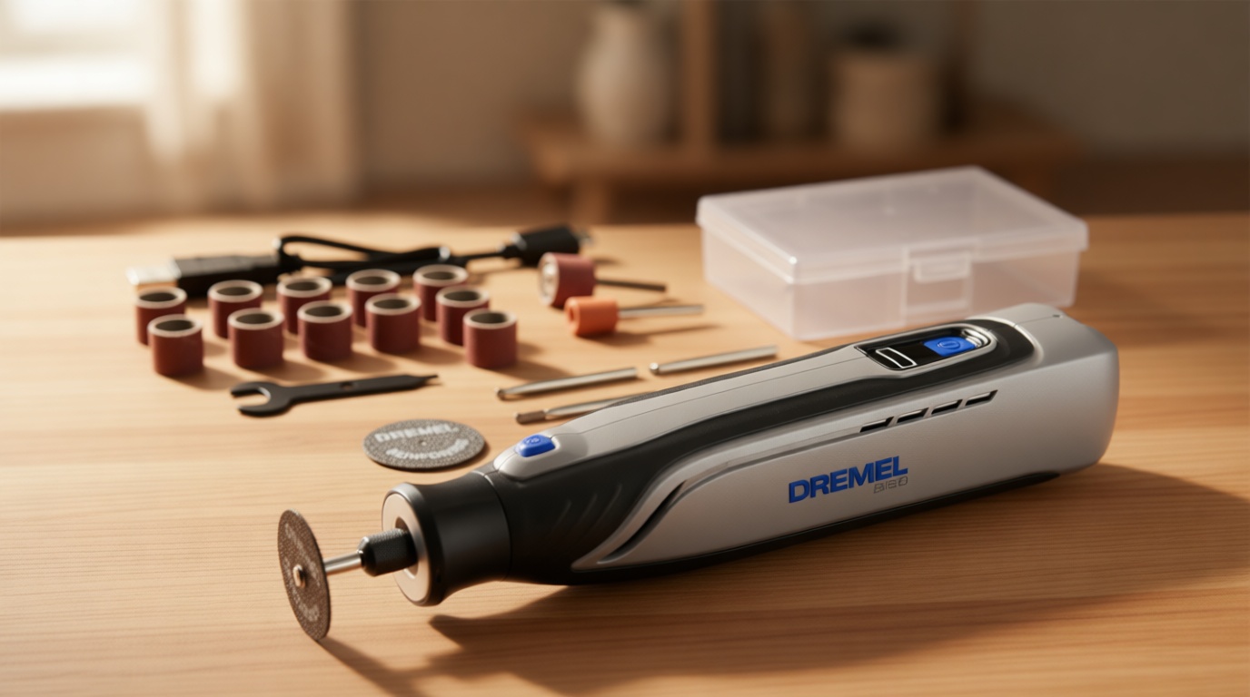 Dremel 8150 8V Cordless Rotary Tool Kit with Brushless Motor and LED Nose Cap - Variable Speed 5,000-30,000 RPM, USB-C Rechargeable and 20 Accessories
