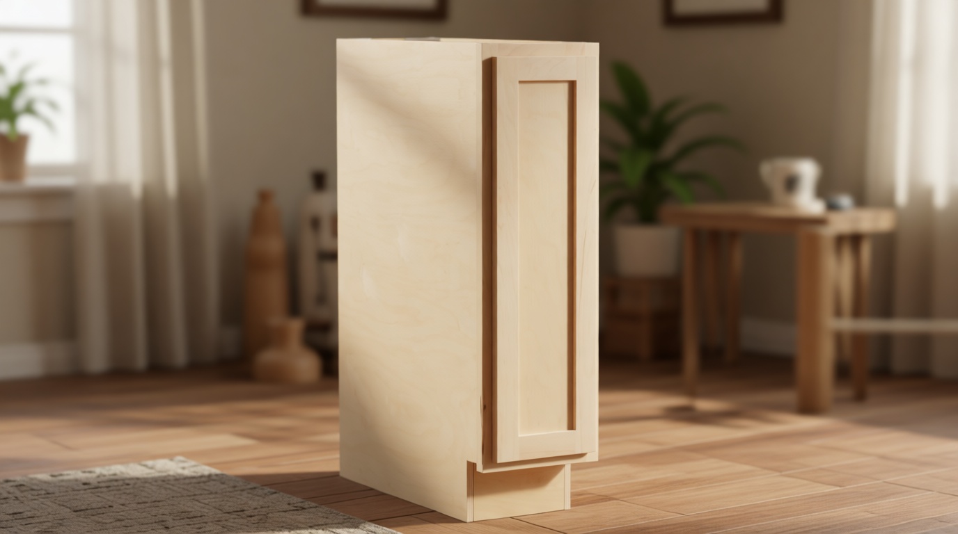 Quicklock RTA (Ready-to-Assemble) | Base Kitchen Cabinets - Shaker Style | Made in America (Raw Maple, 9" Wx34.5 Hx24 D Base)