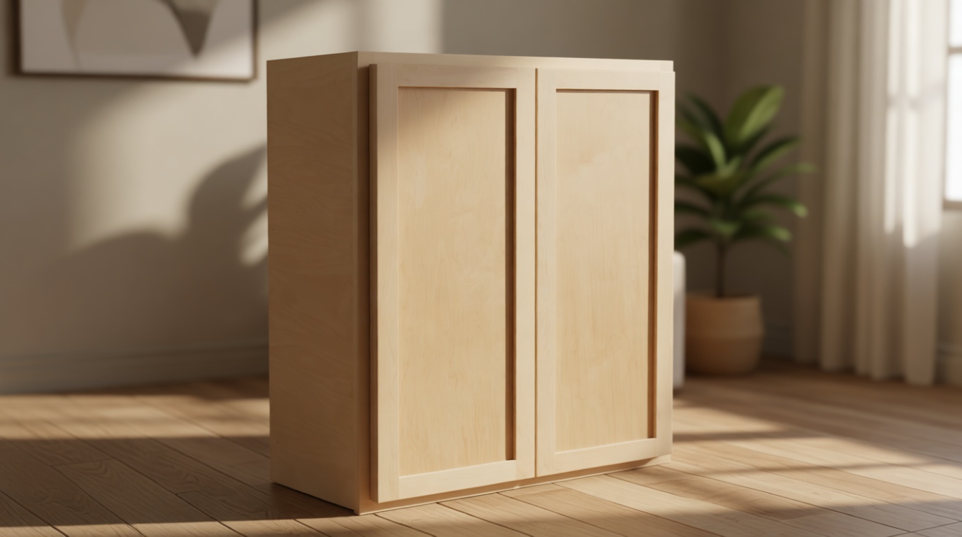 Quicklock RTA (Ready-to-Assemble) 30" Tall Wall Kitchen Cabinets - Shaker Style | 100% Hardwood | Made in America | Soft Close Hardware (Raw Maple, 12" D x 30" W x 30" H)