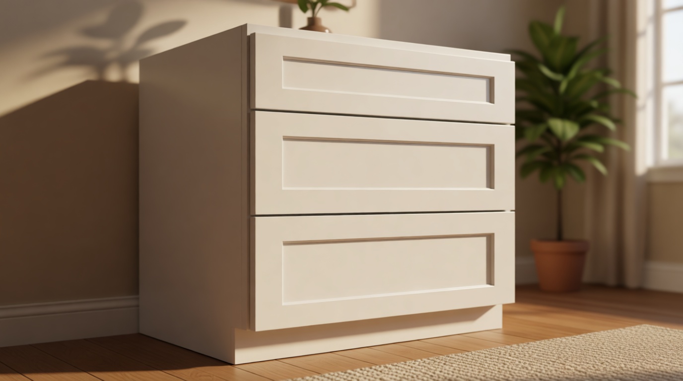 Kitchen Base Cabinets, Base Cabinet with Drawers, RTA Cabinet, Unassembled, Shaker Style, Full Overlay for Kitchen, Laundry Room and More (White, 30" W X 34.5" H X 24" D)