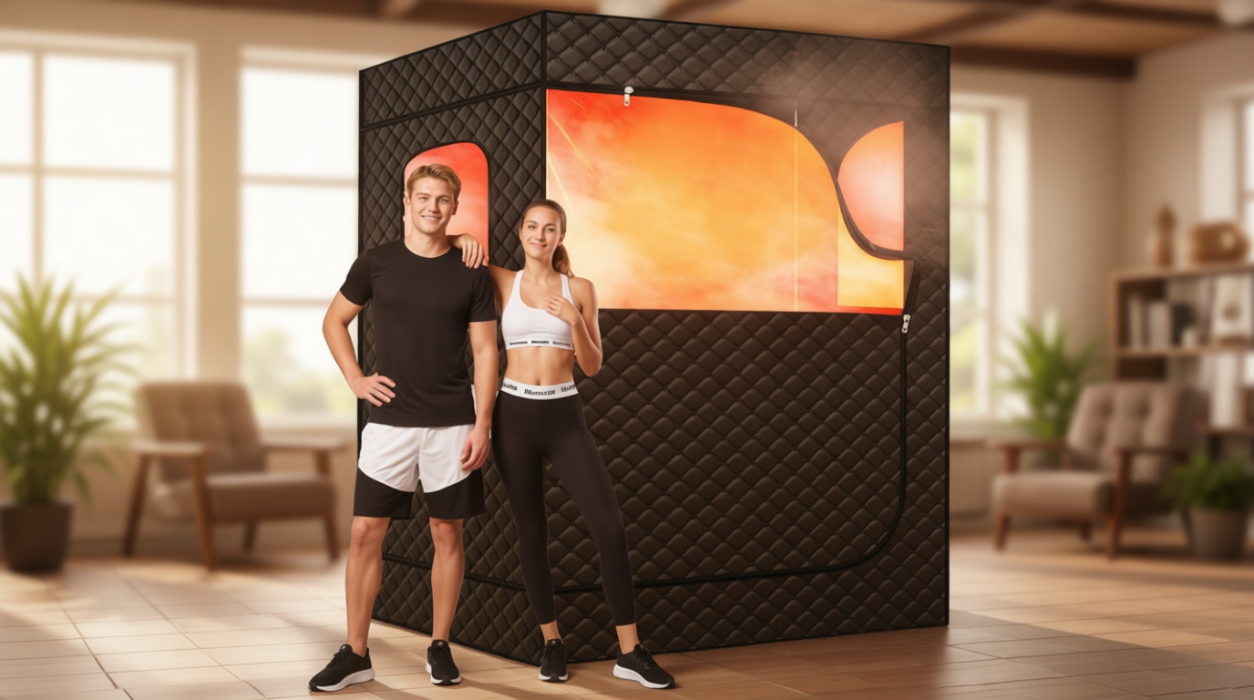 Manastin 2 Person Portable Steam Sauna for Home, 1 or 2 Person Full Body Home Spa with 2 Foldable Chairs,9 Levels of Sauna Tent with Remote Control, (Black, Large) Global Recycled Standard