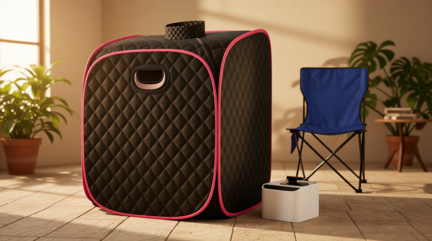 Portable Steam Sauna at Home, 9 Levels Heating, Sauna Tent for Home with Steamer and Folding Chair, Sauna for Relaxation, Detoxification, Spa