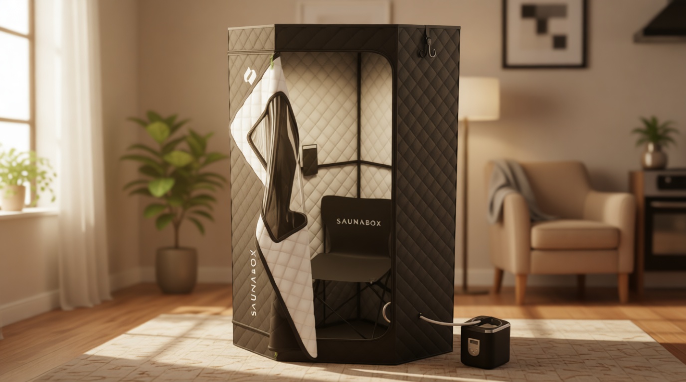 SAUNABOX® SmartSteam Kit Pro Portable Steam Sauna | Home Sauna Tent with Chair & Mat | Full Body Steam Therapy for Relaxation & Recovery | VOC-Free Materials