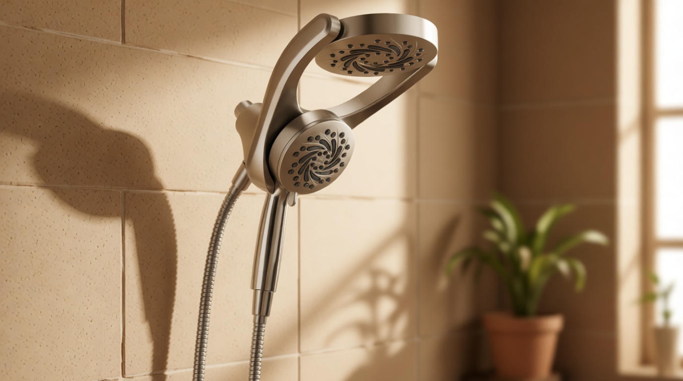 Delta 5-Setting HydroRain 2-in-1 Dual Shower Head with ProClean Spray, Brushed Nickel High Pressure Shower Head with Handheld Spray, 1.75 GPM Flow Rate, Satin Nickel 75419SN