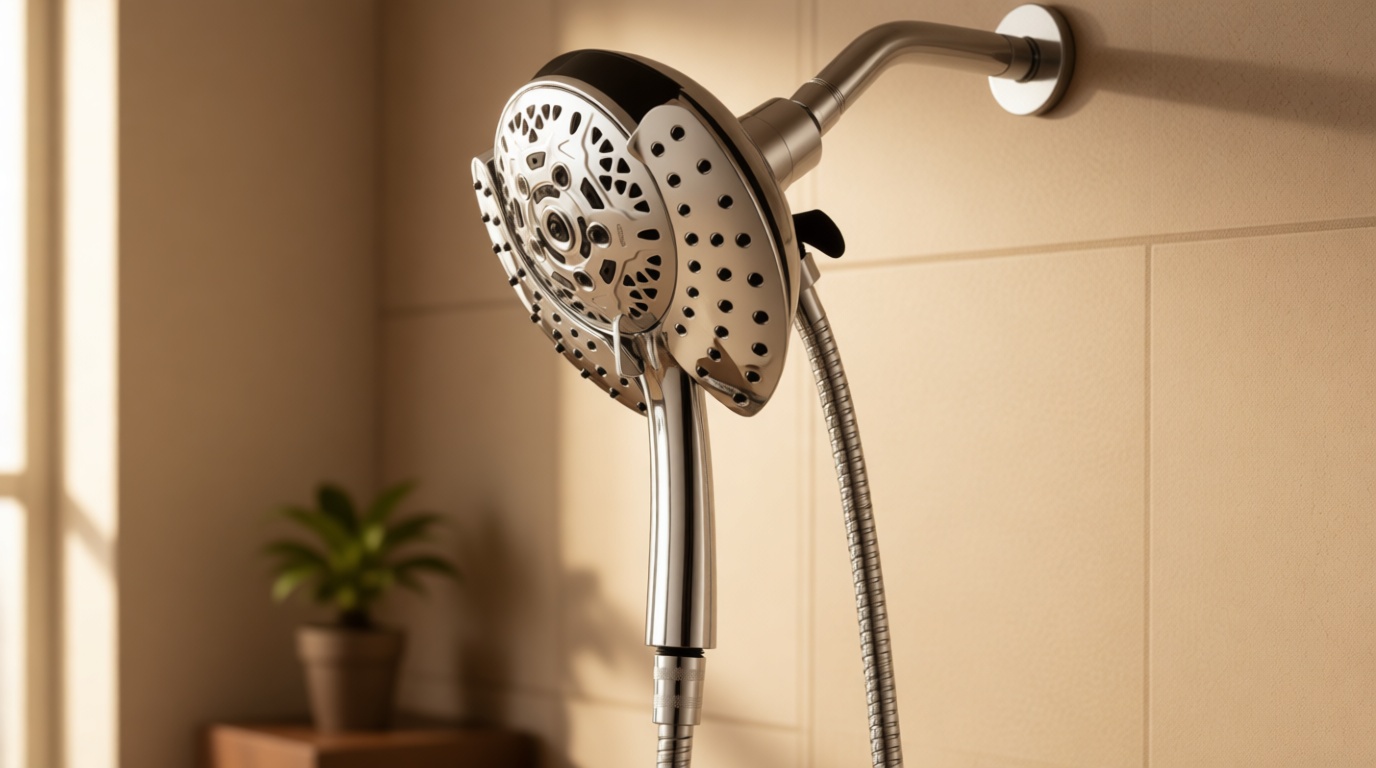 Shower Head with Handheld High Pressure: INAVAMZ Hand Held Shower Head & Rain Shower Head 2-IN-1 Shower Head with 59" Rotatable Stainless Steel Hose, Shower Trim Systems