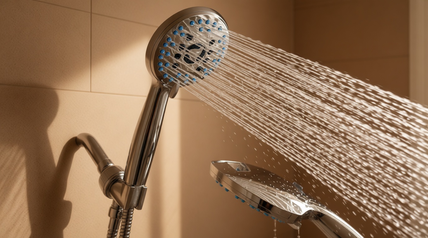 AquaCare High Pressure 8-mode Handheld Shower Head - Anti-clog Nozzles, Built-in Power Wash to Clean Tub, Tile & Pets, Extra Long 6 ft. Stainless Steel Hose, Wall & Overhead Brackets