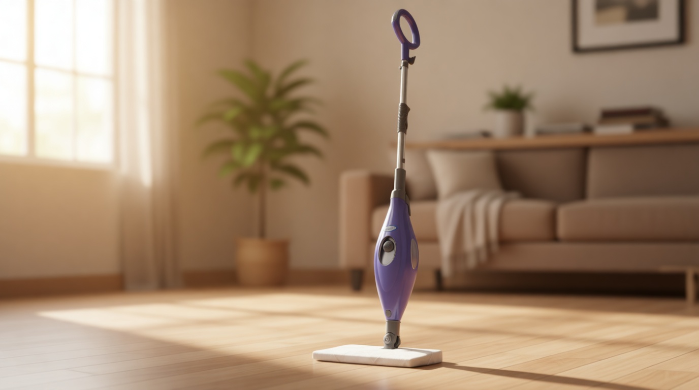 Shark Steam Pocket Mop with 2 Washable Double-sided Pads, Steam Sanitization, Swivel Steering, Lightweight, Steam Cleaner for Sealed Hard Floors, Hardwood, Marble, Tile, Purple, S3501