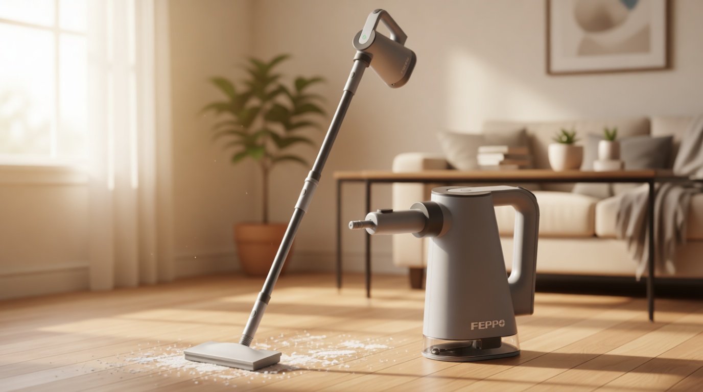 FEPPO Steam Mop & Detachable Handheld Steam Cleaner for Home and Floor Cleaning, 15s Heat-Up, 230°F Floor Steamer for Deep Cleaning with Multi-purpose Attachments Hardwood Floors, Tile,Grout,Furniture