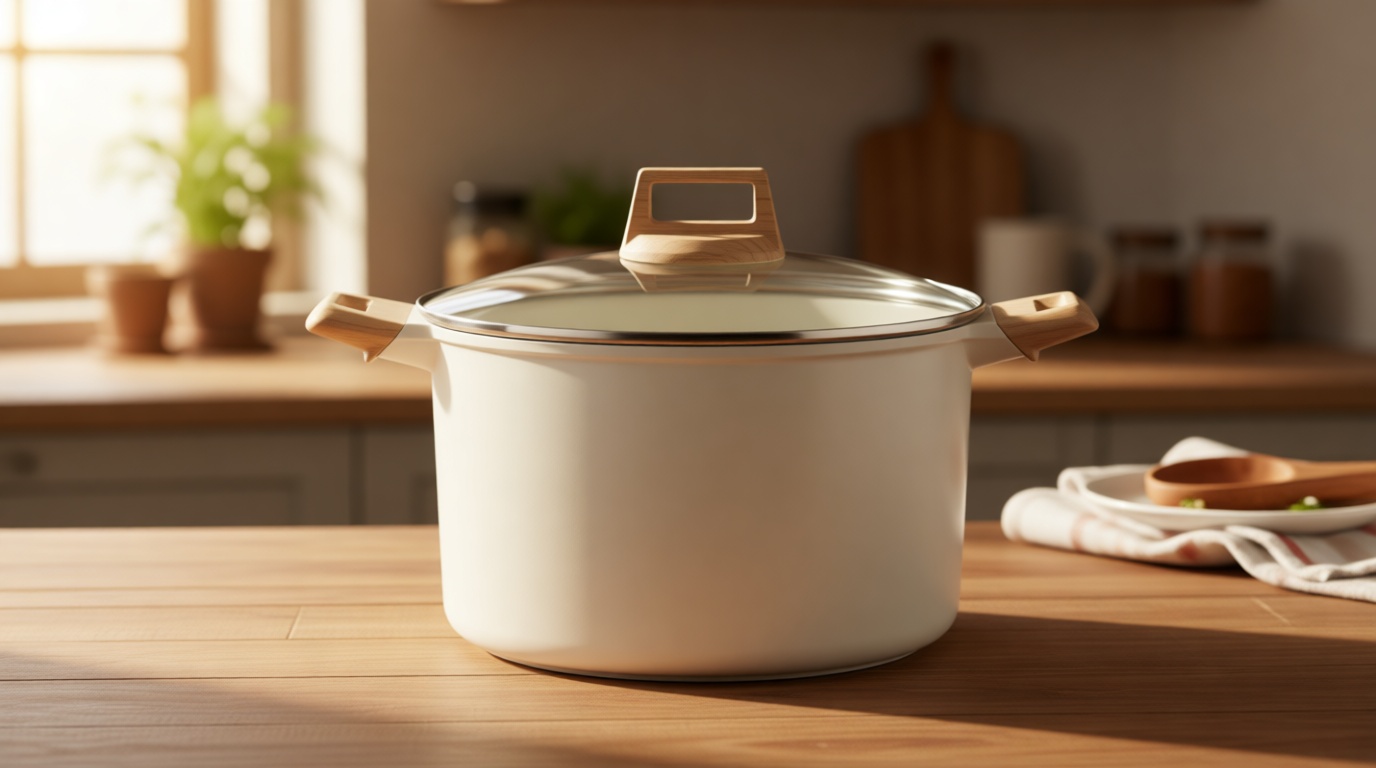 CAROTE 8 Qt Nonstick Stock Pot with Lid Soup Pot, 8 Quart Casserole with Lid, Easy to Clean Non Stick Cooking Pot Cookware PFOA Free, White Granite
