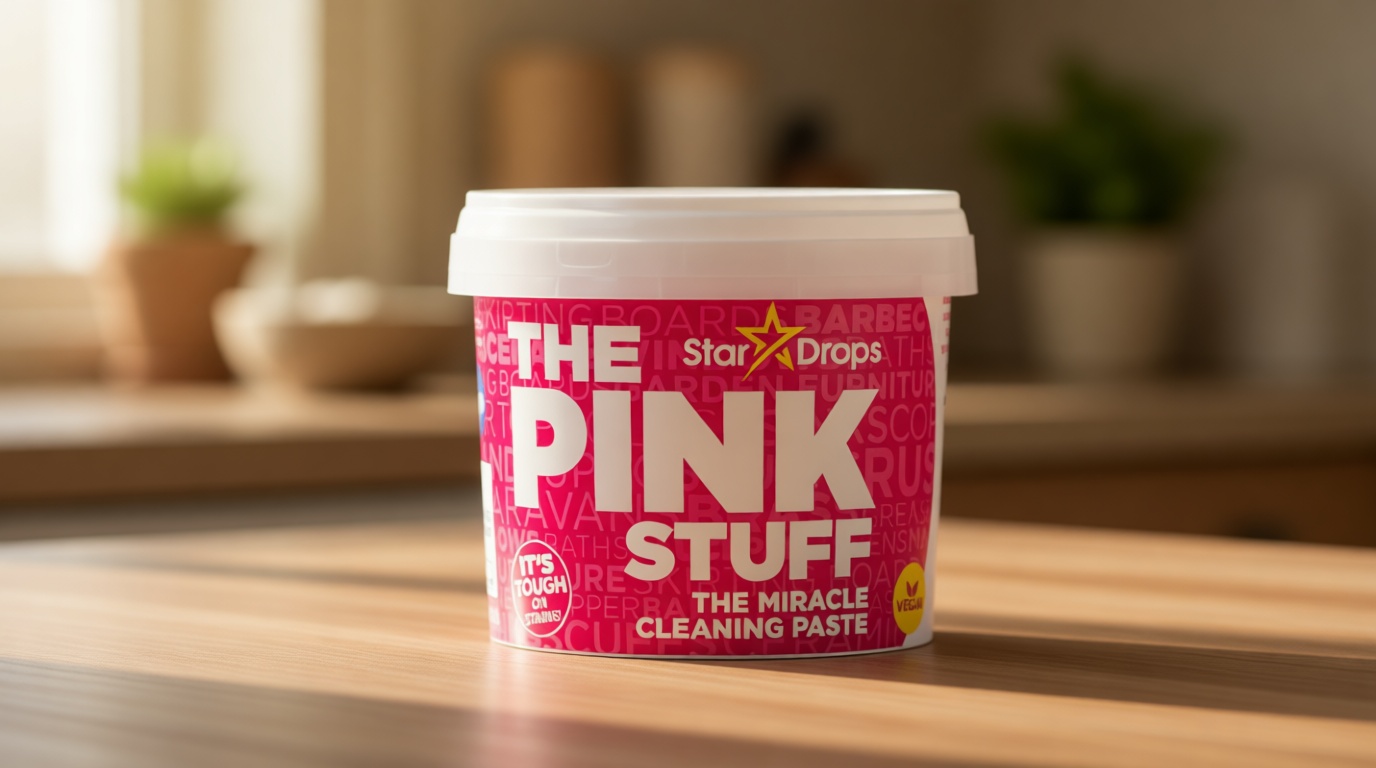 Stardrops The Pink Stuff Cleaning Paste 500g, Multi Purpose Cleaner for Kitchen, Bathroom, Tiles, Glass, Shower, Oven, Sink, Stainless Steel, Removes Grease, Grime & Stains