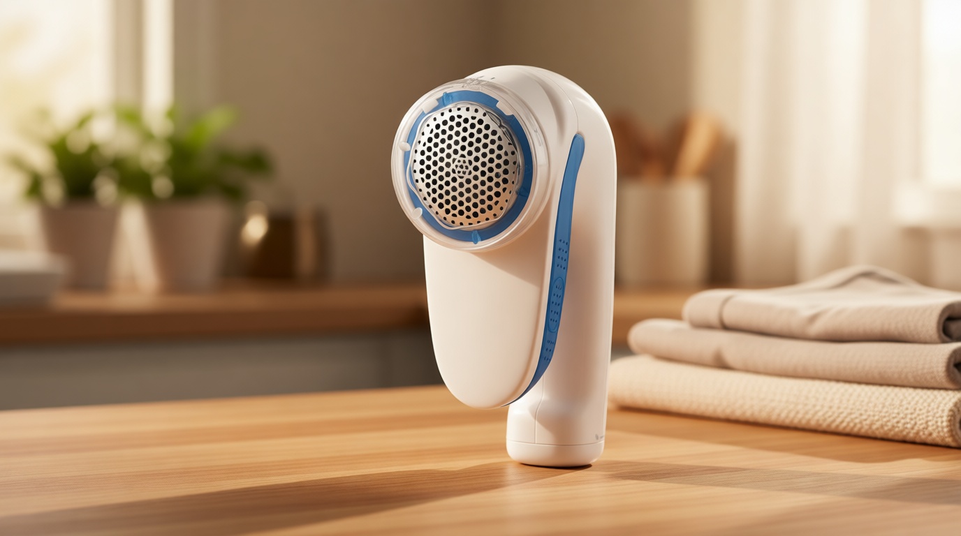 Conair Fabric Shaver and Lint Remover, Battery-Operated Portable Clothes Shaver with 3 Settings, Fuzz Remover for Sweaters, Clothing and Furniture, Large 2-Inch Shaving Head, White