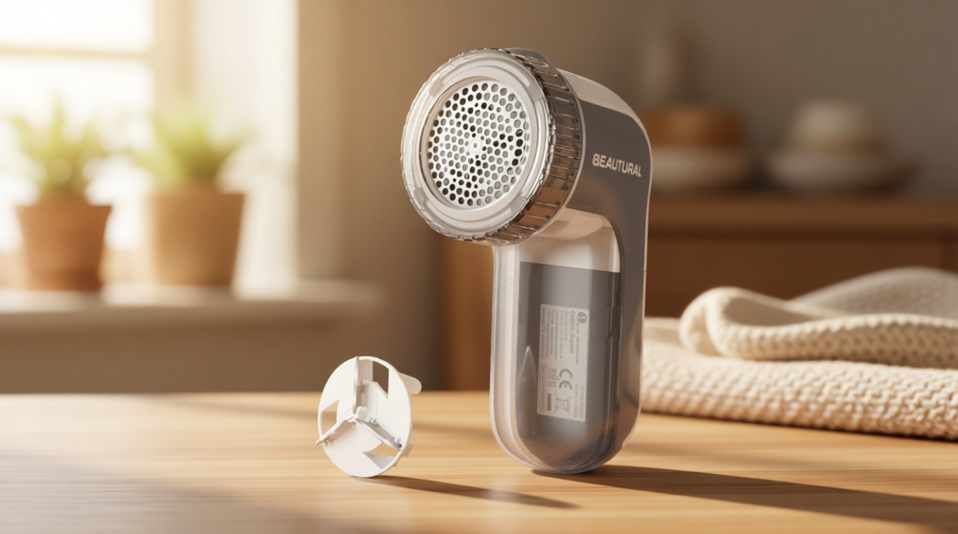 BEAUTURAL Fabric Shaver and Lint Remover, Sweater Defuzzer with 2-Speeds, 2 Replaceable Stainless Steel Blades, Battery Operated, Remove Clothes Fuzz, Lint Balls, Pills, Bobbles Gray