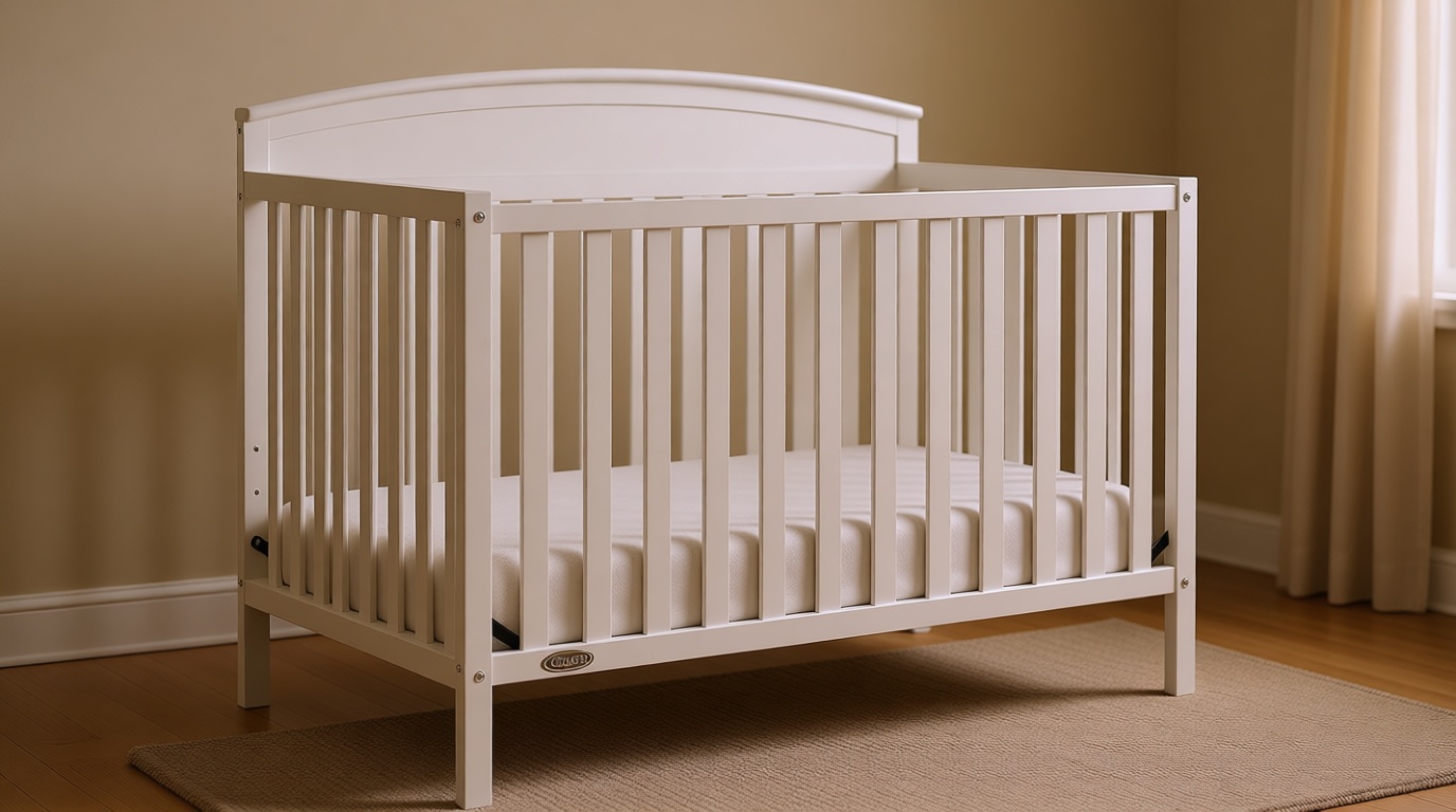 Graco Benton 5-in-1 Convertible Crib – GREENGUARD Gold Certified, Converts from Baby Crib to Toddler Bed, Daybed and Full-Size Bed, Fits Standard Full-Size Crib Mattress (White)