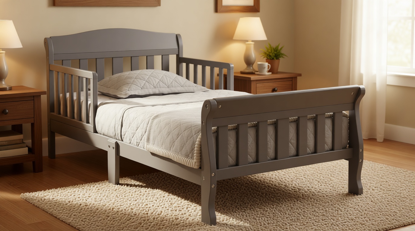 Delta Children Canton Toddler Bed, Greenguard Gold Certified, Grey