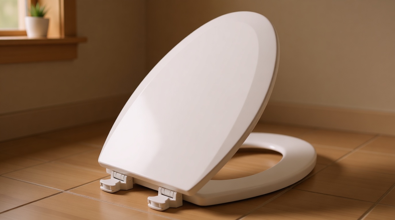 Bemis 1500EC 390 Lift-Off Wood Elongated Toilet Seat, Cotton White (Pack of 1) GreenCircle Certified: Recycled Content