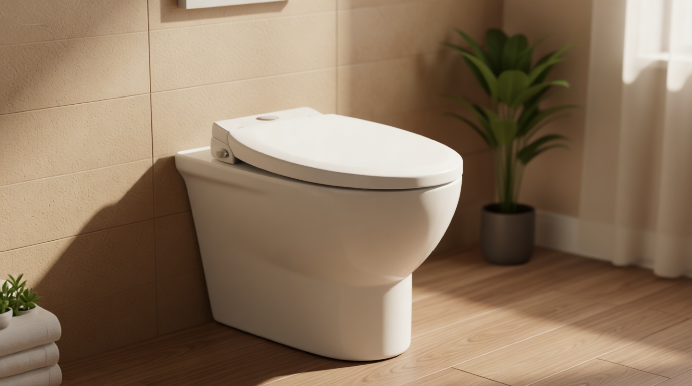 Gerber Elongated Toilet Seat with Cover, Soft Close, No Slam, Quick & Easy Install, Heavy-Duty Plastic, Adjustable Fit for Standard Elongated Toilets, Durable & Fade-Resistant, White G0099213