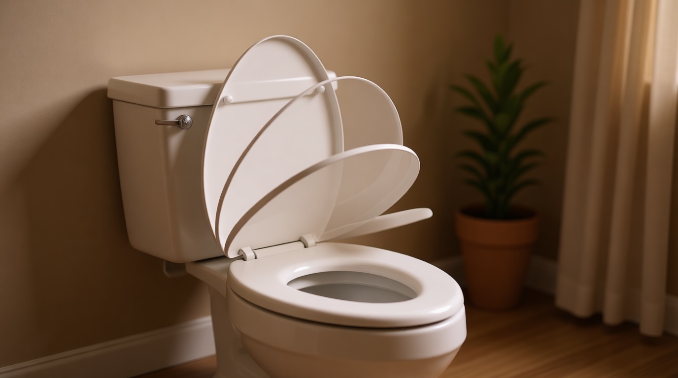 Mayfair Cassel Slow Close Toilet Seat, Easy Clean, Non Slip Premium Wood Seat, Easy Install, Made in USA, Round, White GreenCircle Certified: Recycled Content