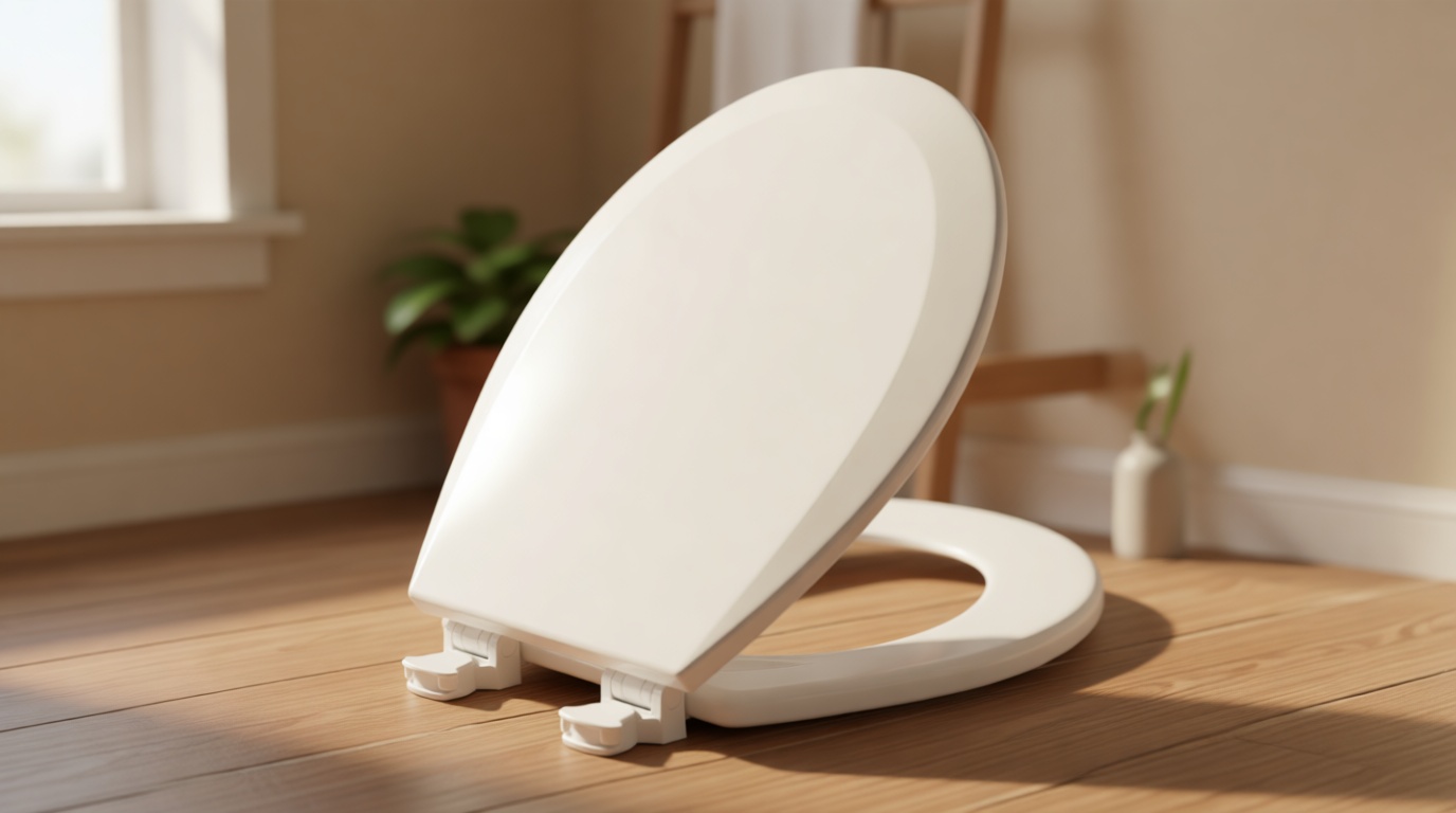 BEMIS 500EC 390 Toilet Seat with Easy Clean & Change Hinges, 1 Pack Round, Cotton White GreenCircle Certified: Recycled Content
