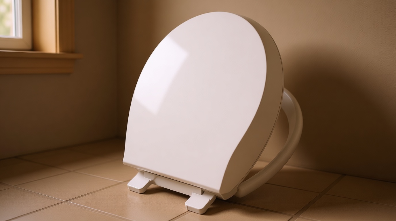 Aünsffer Toilet Seat Round Soft Close16.5'', Toilet Lid Slow Close Quiet No Slam, Easy Installation & Release，Safe PP Material Easy Clean, Comfortable Ergonomic Design, 2 Years Support, White Plastic