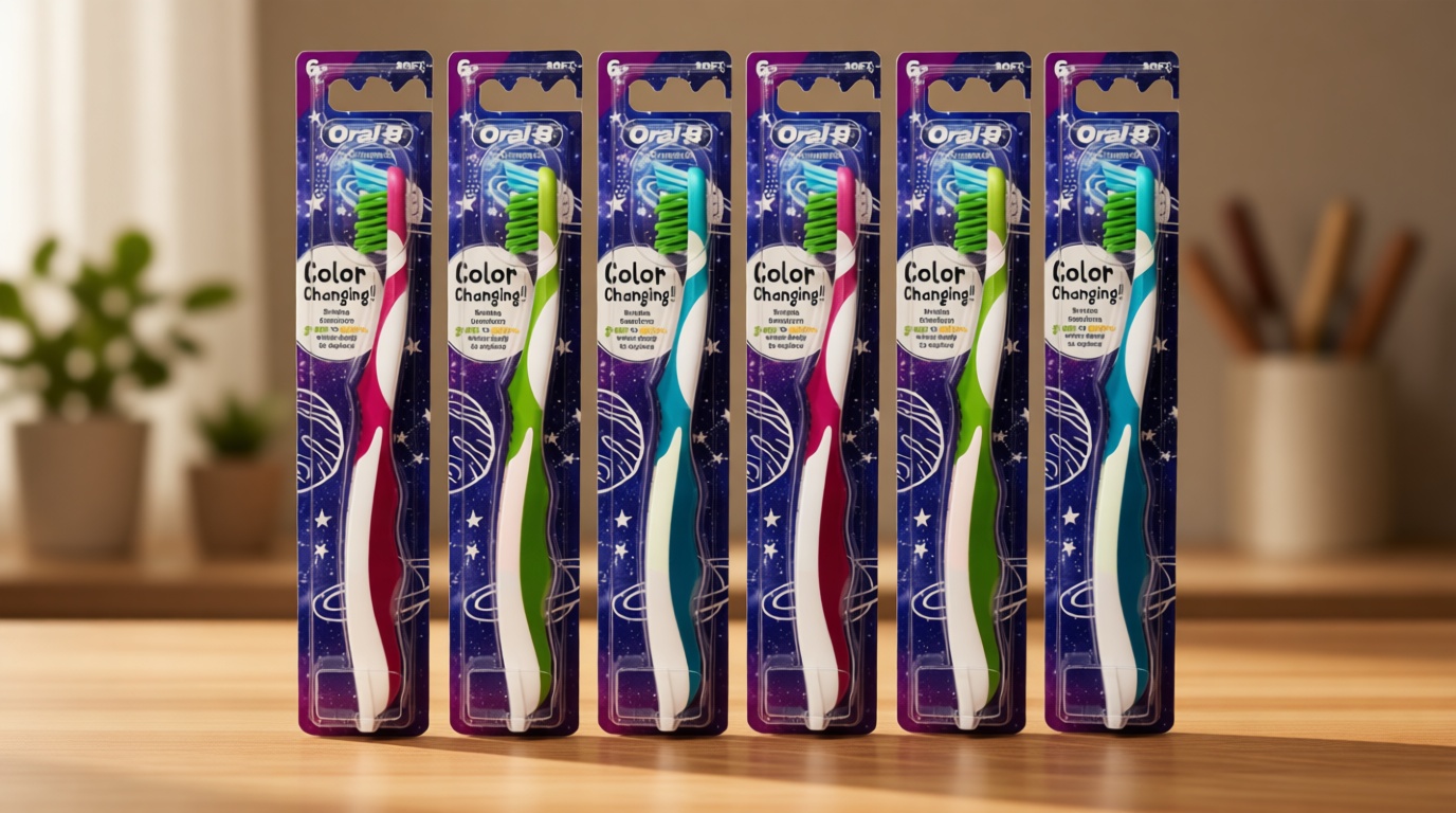 Oral-B Pro-Health Junior CrossAction Galaxy Toothbrush, Ages 6+, Soft - Pack of 6