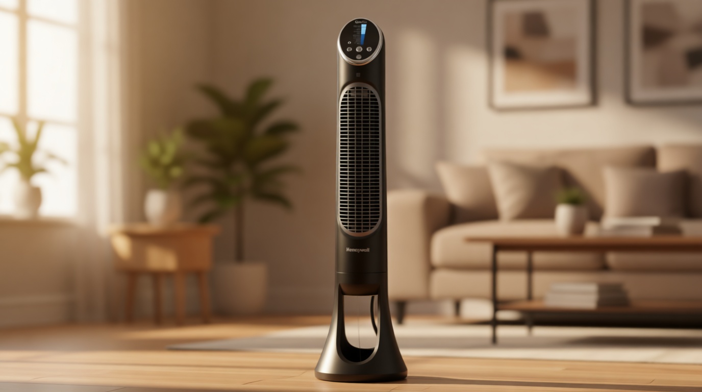 Honeywell QuietSet Whole Room Tower Fan, Oscillating Tower Fan with Remote, Black, HYF290B