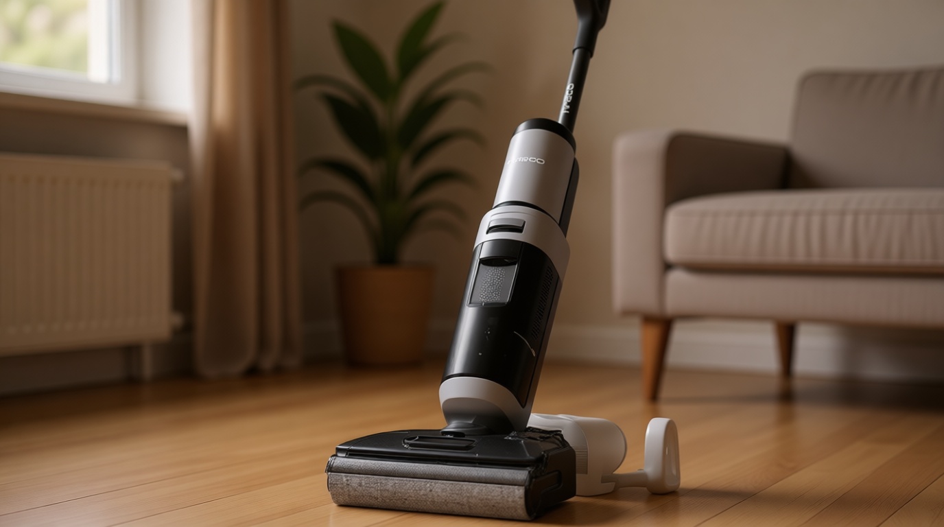 Tineco Floor ONE i5 Stretch Wet Dry Vacuum Cleaner, Vacuum & Mop in One Step, 20kpa Powerful Suction, 180° Lay-Flat Design, Anti-Tangle Design, Dual-Sided Edge Cleaning, Up to 30* Minutes Runtime