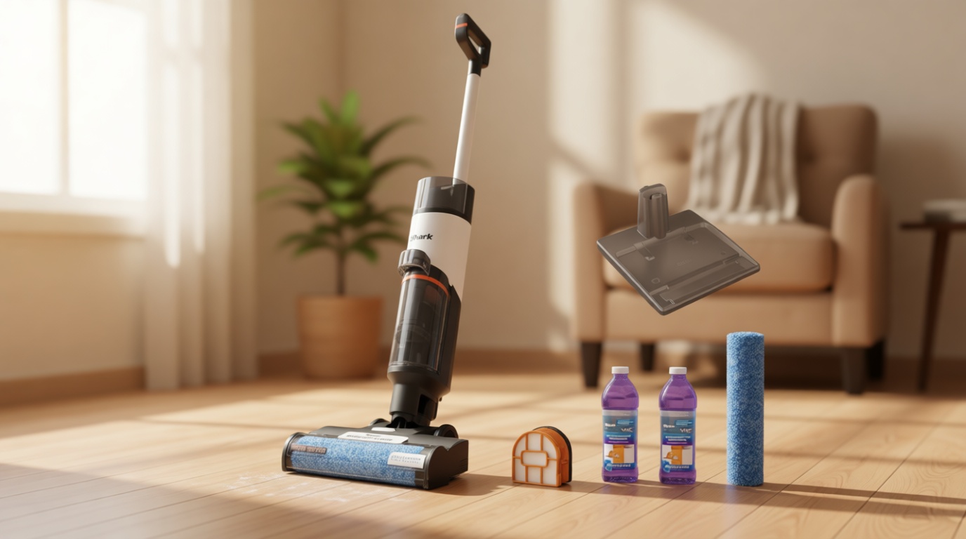 Shark | Wet Dry Vacuum Cleaner | Vacuum and Mop Combo | HydroVac MessMaster | 3-in-1 Self-Cleaning + Powerful Suction | 2 Brushrolls & 2 Solutions Included | Hardwood Floor & Area Rug Cleaner | AW261