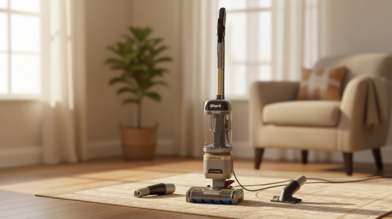 Shark | Upright Vacuum Cleaner for Home | Rotator Lift-Away | No Hair Wrap | HEPA Filter | Lightweight Bagless Vacuum for Pet Hair | LED Headlights For Carpets & Hardwood Floors | Silver | LA502
