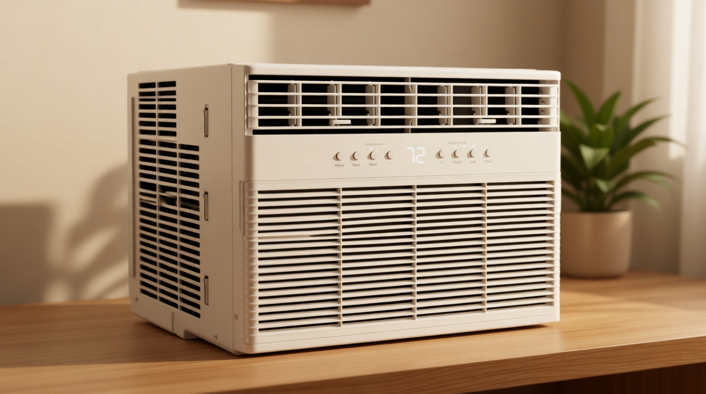 GE 8,000 BTU Smart Window Air Conditioner with Heat Pump and Inverter for Rooms up to 350 sq ft, Compact AC Window Unit with Heat, WiFi, Alexa/Google, Eco Mode, Remote, Easy Install Kit ENERGY STAR