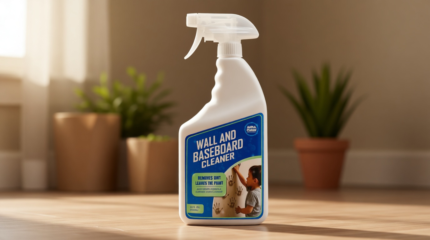 Gentle Wall & Baseboard Cleaner - Safe for Painted Walls & Trim | Non-Toxic, No-Rinse Spray | Anti-Resoil, Streak-Free Finish for Everyday Cleaning | 32 oz (1 Quart) | Made in USA