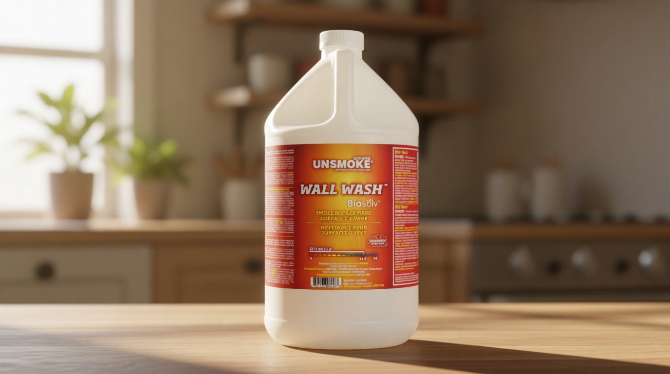 Wall Wash with Biosolv, Multipurpose Degreaser for Walls and Smoke Damage, Hard Surface Cleaner, 1-Gal Bottle