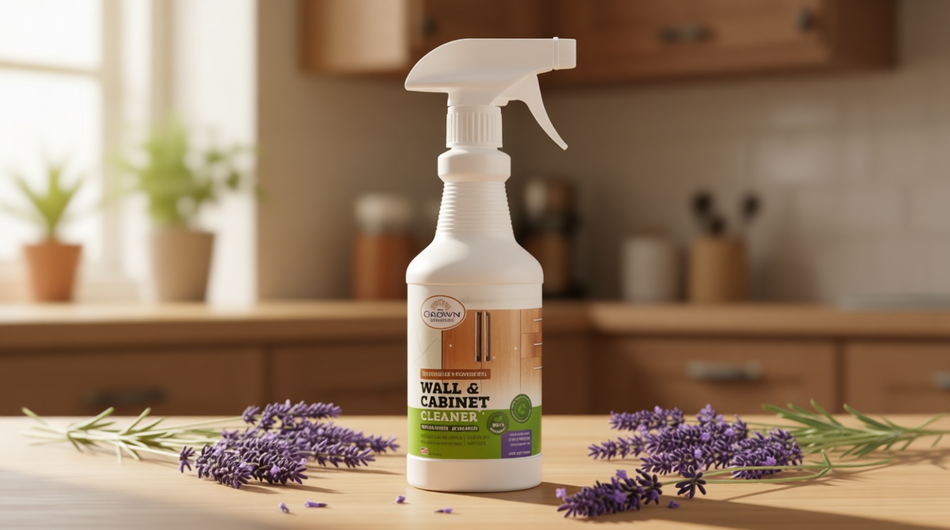 Natural Wall Cleaner Spray for Painted Walls,Ceiling,Cabinets,Baseboard,Wood,Stainless-Lavender Scented, Streak Free Stain Remover Spray for Dirt,Dust,Odor,Oils,Grease-Multipurpose & Deodorizing 24 Oz