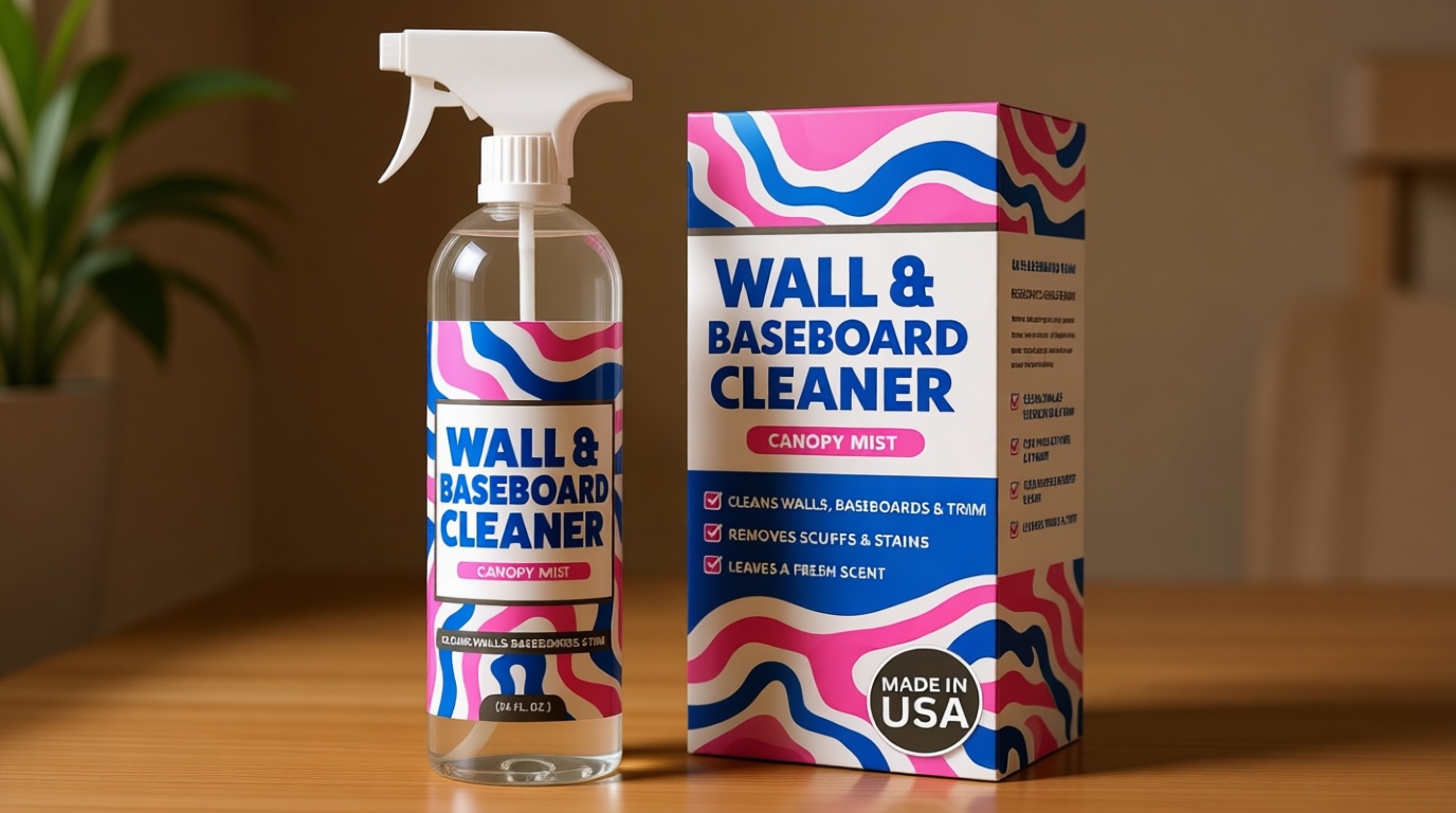 812 Wall & Baseboard Cleaner Spray – Safely Cleans Painted Walls, Baseboards, Kitchen Cabinets, Doors & More | Family & Pet Friendly | Made in America | 24oz.