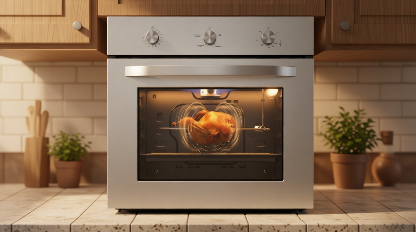 Empava 24 Inch Natural Gas Single Wall Oven in Stainless Steel, 5 Cooking Modes, Convection and Rotisserie Function, 2.3 Cu.ft, 13600 Btu/h